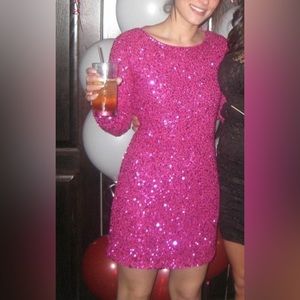 ABS Fuchsia Sequin Cocktail Dress. Size 4